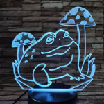 Béka a gomba alatt 7 színű 3D led lámpa