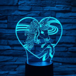 Unikornis Szívben 7 színű 3D led lámpa