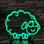 Bárány  7 színű 3D led lámpa