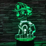 Mancs őrjárat Marshall 7 színű 3D led lámpa