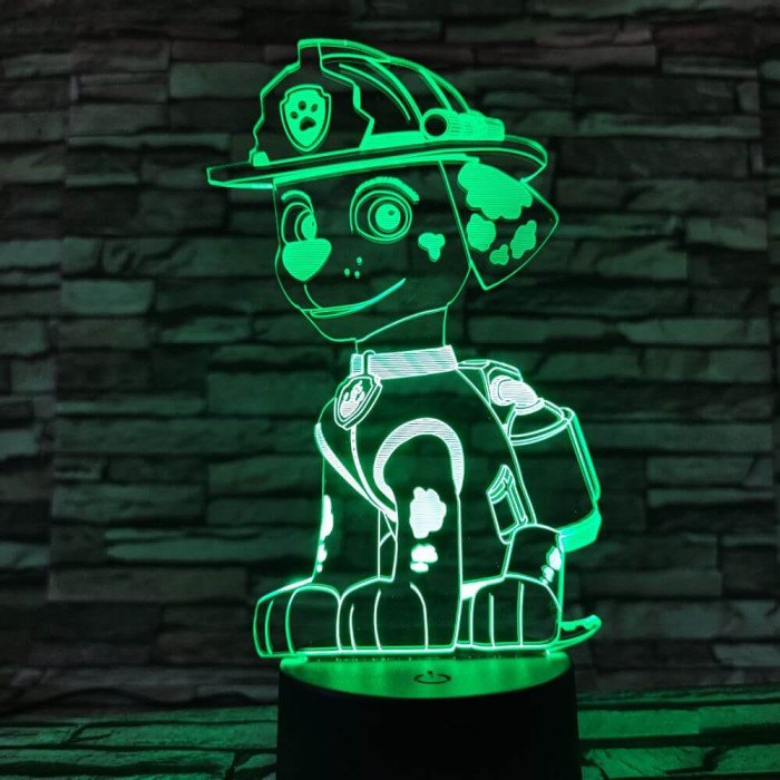Mancs őrjárat Marshall 7 színű 3D led lámpa