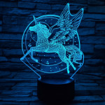 Pegazus szárnyalása 7 színű 3D led lámpa