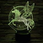 Pegazus szárnyalása 7 színű 3D led lámpa