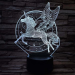 Pegazus szárnyalása 7 színű 3D led lámpa