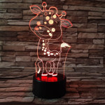 Zsiráf Bébi 2 7 színű 3D led lámpa
