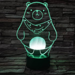 Medve szereti a hasát 7 színű 3D led lámpa
