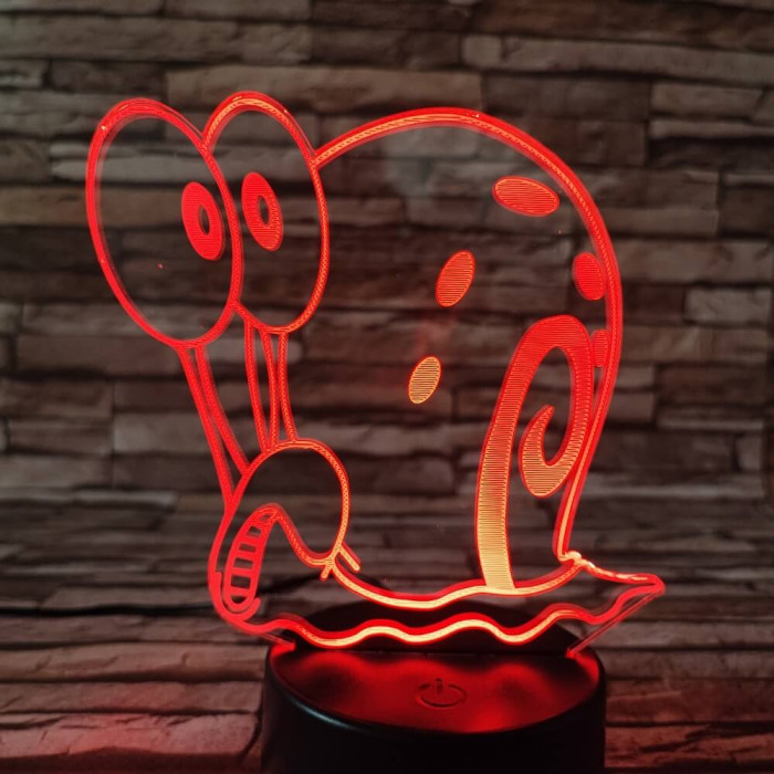 Csiga 7 színű  3D led lámpa