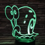 Csiga 7 színű  3D led lámpa