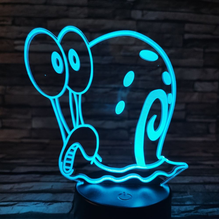 Csiga 7 színű  3D led lámpa