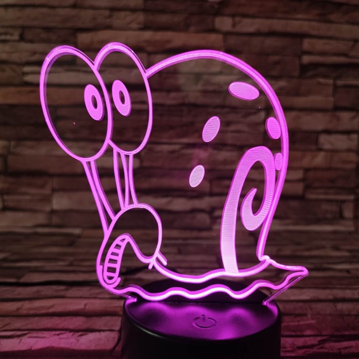 Csiga 7 színű  3D led lámpa