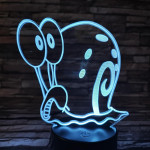 Csiga 7 színű  3D led lámpa