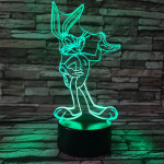 Nyuszi Tapsi Hapsi  7 színű 3D led lámpa