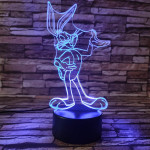 Nyuszi Tapsi Hapsi  7 színű 3D led lámpa