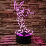 Nyuszi Tapsi Hapsi  7 színű 3D led lámpa
