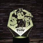 Mancs őrjárat csapat 7 színű 3D led lámpa