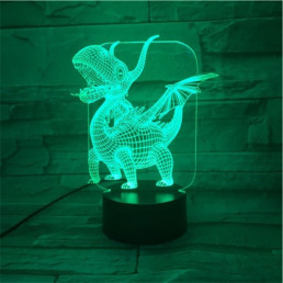 Sárkány 7 színű 3D led lámpa
