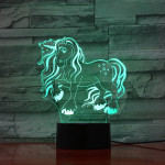 Unikornis Csillagos 7 színű 3D led lámpa