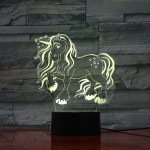 Unikornis Csillagos 7 színű 3D led lámpa