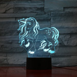 Unikornis Csillagos 7 színű 3D led lámpa