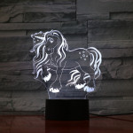 Unikornis Csillagos 7 színű 3D led lámpa