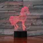 Unikornis baby 7 színű  3D led lámpa