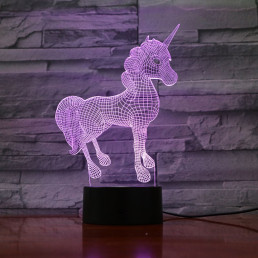 Unikornis baby 7 színű  3D led lámpa