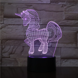 Unikornis Kicsi 7 színű 3D led lámpa