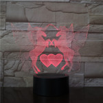 Unikornis Szív 7 színű 3D led lámpa