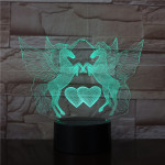 Unikornis Szív 7 színű 3D led lámpa