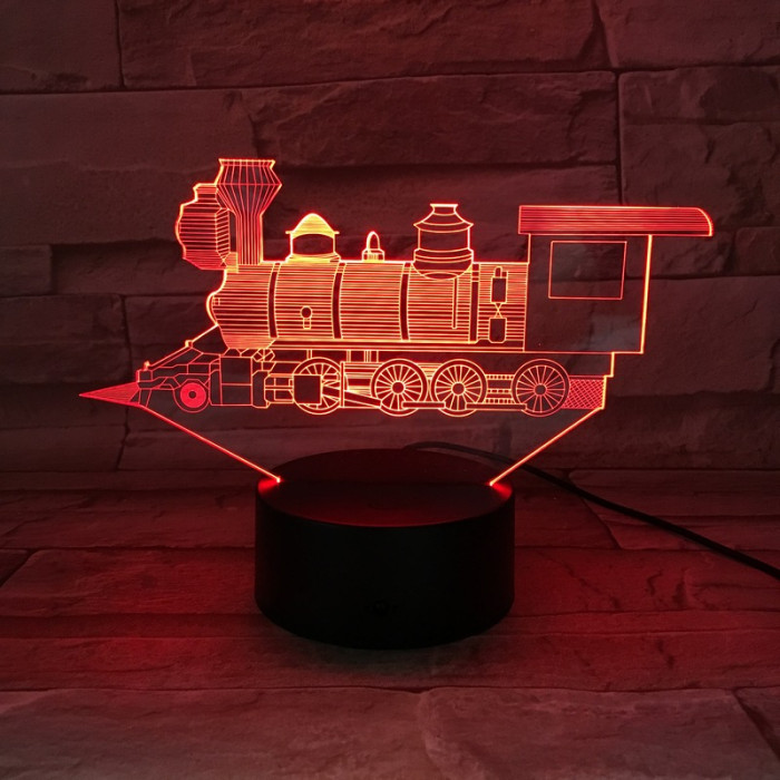 Vonat 7 színű 3D led lámpa