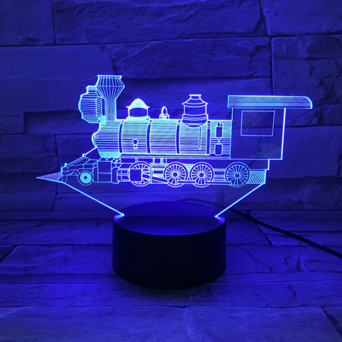 Vonat 7 színű 3D led lámpa