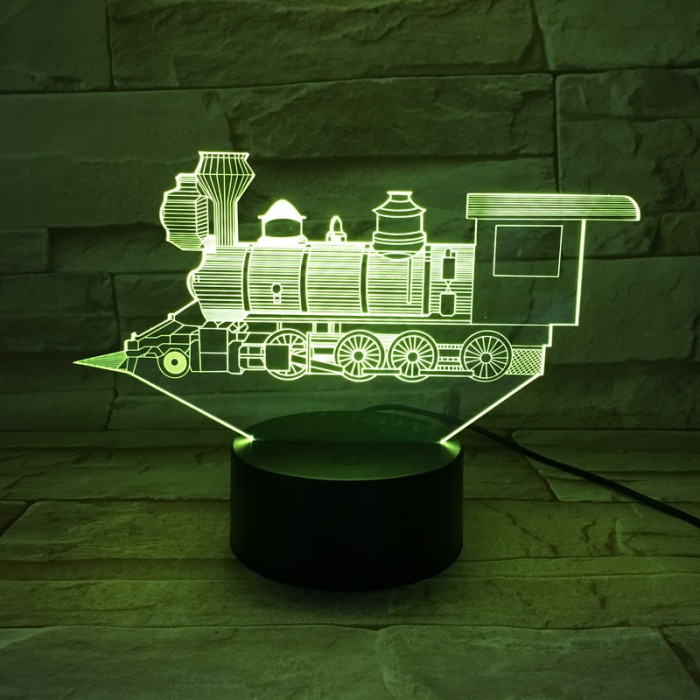 Vonat 7 színű 3D led lámpa
