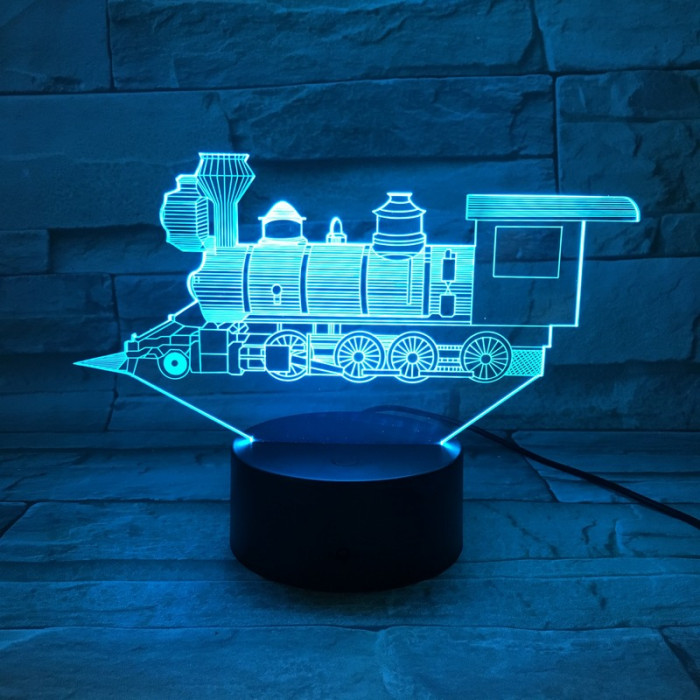Vonat 7 színű 3D led lámpa