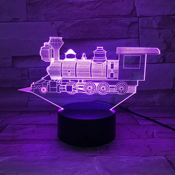 Vonat 7 színű 3D led lámpa