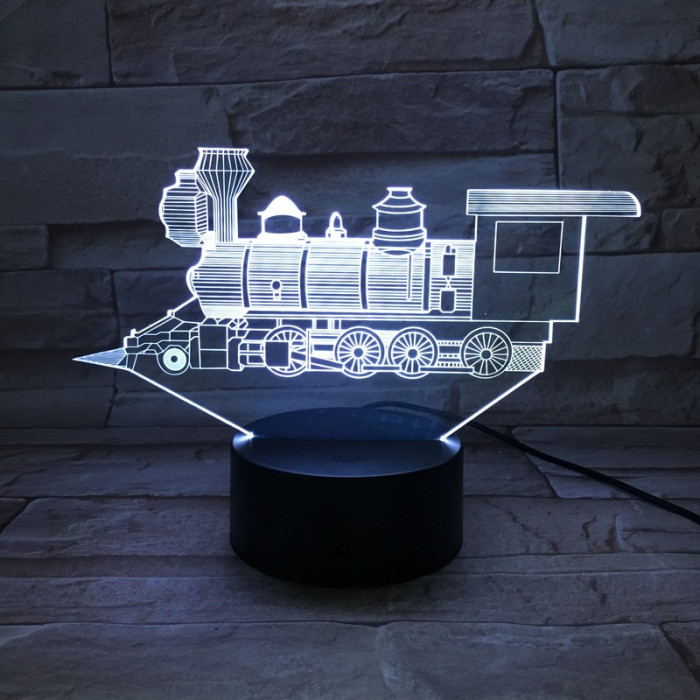 Vonat 7 színű 3D led lámpa