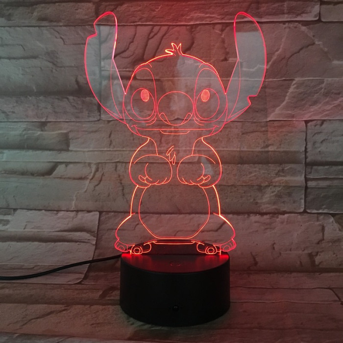 Űr-kutya 7 színű 3D led lámpa