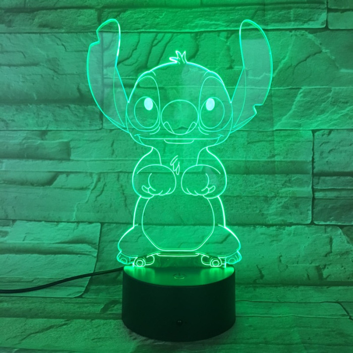 Űr-kutya 7 színű 3D led lámpa