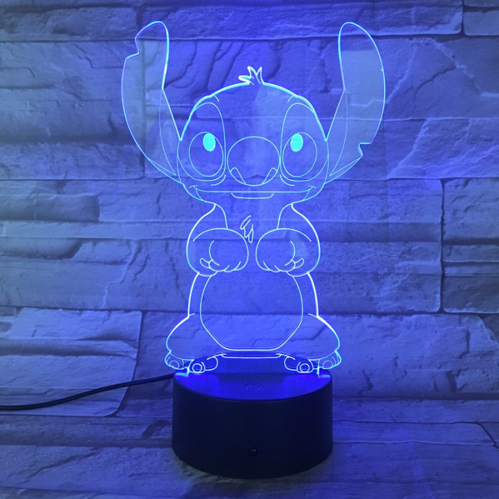 Űr-kutya 7 színű 3D led lámpa