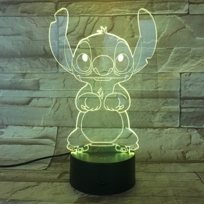 Űr-kutya 7 színű 3D led lámpa