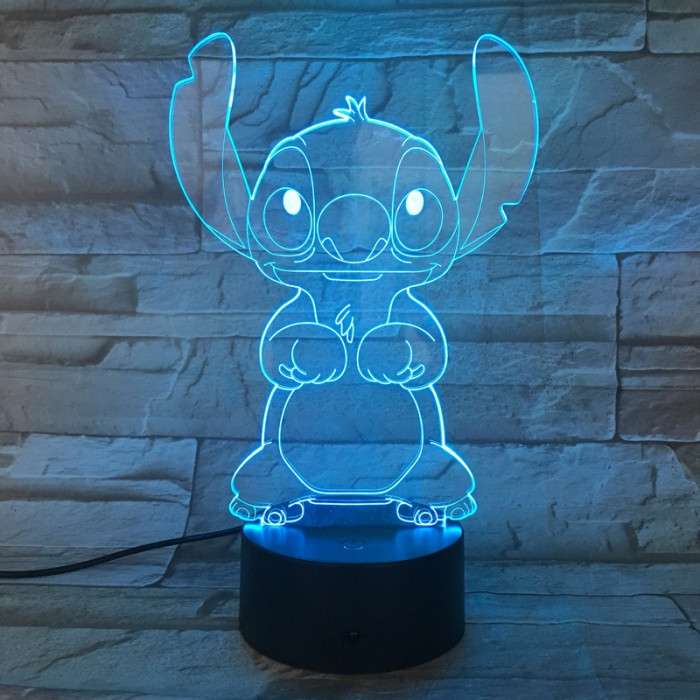 Űr-kutya 7 színű 3D led lámpa