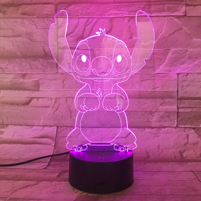 Űr-kutya 7 színű 3D led lámpa