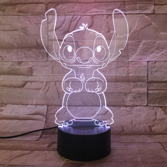 Űr-kutya 7 színű 3D led lámpa