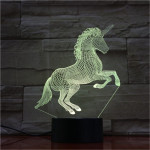 Ágaskodó Unikornis 7 színű 3D led lámpa