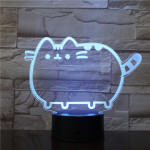 Cica szereti a hasát 7 színű 3D led lámpa