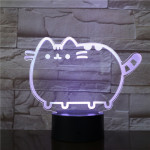 Cica szereti a hasát 7 színű 3D led lámpa