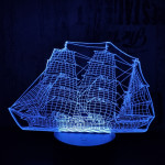 Hajó 7 színű 3D led lámpa