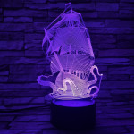 Hajó Kraken 3D led lámpa