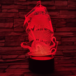 Hajó Kraken 3D led lámpa