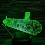 Tengeralattjáró 7 színű 3D led lámpa