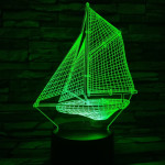 Vitorlás hajó 7 színű 3D led lámpa